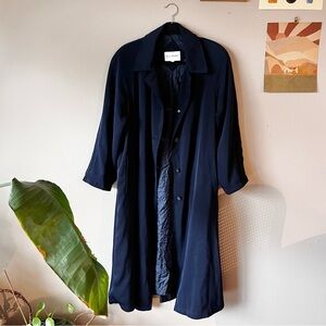 Vintage Navy Trench Coat Size 10